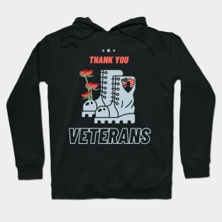 Thank you veterans combat boots poppy flower, Veterans Day Gifts Hoodie